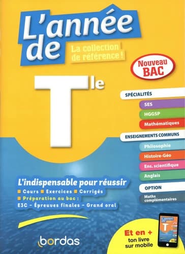 L'Année de Terminale Spécialités SES HGGP Maths - Tout-en-un - Collectif