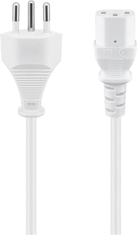 Câble d'appareil froid Goobay Suisse, 2 m, blanc